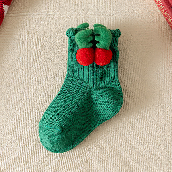 Antlers Children Christmas Socks Red Green Cartoon Socking Christmas