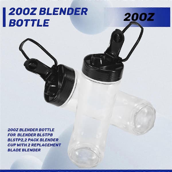20OZ för My Blend Blender BLSTPB BLSTP2, 2-pack Blenderkopp med 2 ersättningsblad black transparent