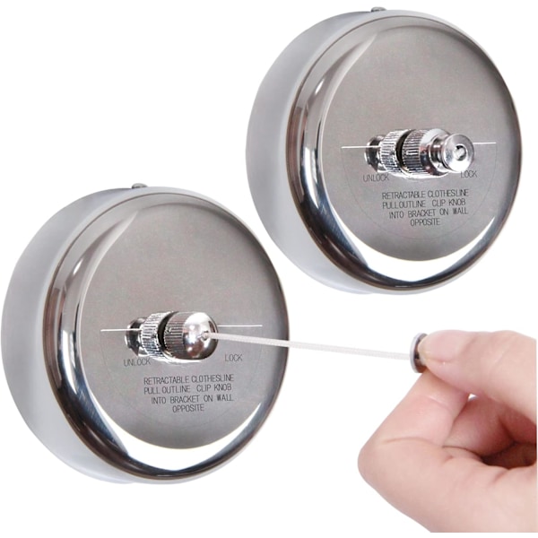 2-pack hållbart 304 rostfritt stål infällbar klädstreck med