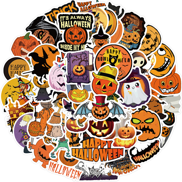 50 stk Halloween Dekorative Graffiti Stickers - Vandtætte Residu-frie Dekaler til Bagage, Computere & Mere (4-6cm) 9