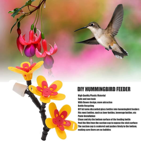 Fuglematerblomster, trygg DIY kolibrimater for hageoppheng (tre blomster)