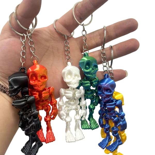 6-pak Halloween Skelet Nøgleringe 3D Udskåret Design Stærkt Tilbehør