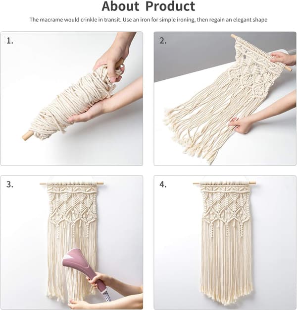 kpl Makramee Seinä Bonade Boho Hem Chic Bohemian Geo_tfrf