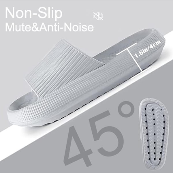 Dame Tykke Platform Sky Slippers Gul Grå grå 36-37