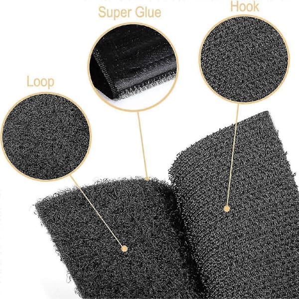 Skridsikker Sofapudeholder - Selvklæbende Velcro til at Forhindre Sofapuder i at Glide, 10cm X 1.5m i Sort