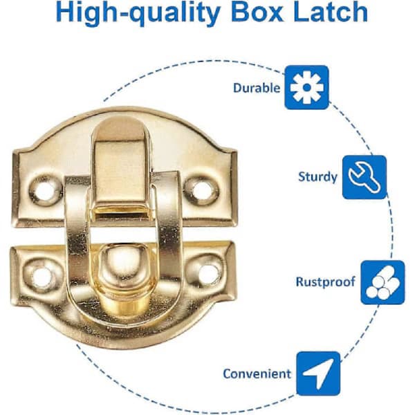 20-pack Smyckeskrinlås, Trälås, 29mm x 26mm, Guld