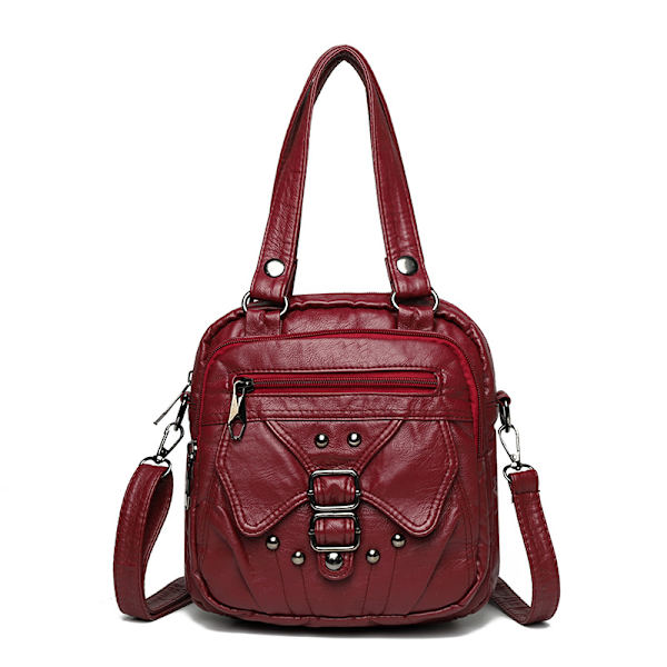 Crossbody-telefonväskor för kvinnor, små mjuka läderplånböcker, handväskor, axelväskor, damer, multifunktionella väskor Red