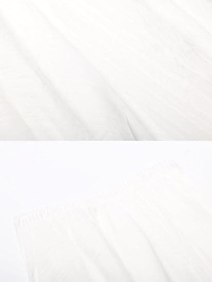 Elastisk midje lang flytende bohemsk bomull uformelt maxiskjørt for kvinner og jenter, hvit white 75CM