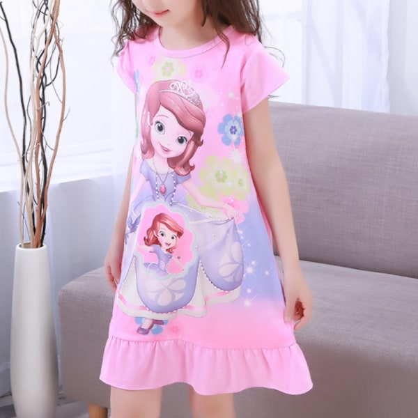Jenter Nattkjole Nattkjole Prinsesse Kortarmet Pyjamas Nattøy Hjemmeklær for Barn Størrelser 2-12 År #4 #4 8