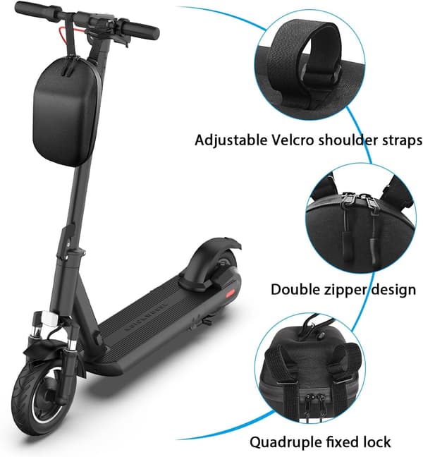 Cykel Tasker E-Bike Tasker E-Scooter Styr Taske Stor Kapacitet Holdbar Vandtæt EVA Opbevaringstaske Sort