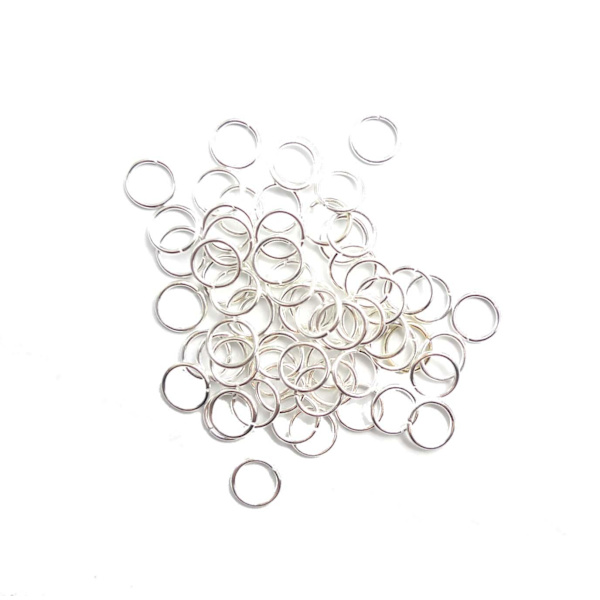 Silverpläterade Ringöglor 8mm 50-pack