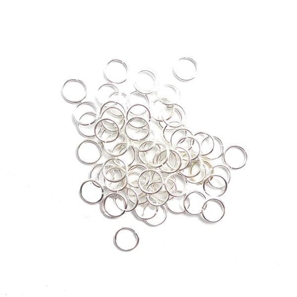 Silverpläterade Ringöglor 8mm 100-pack