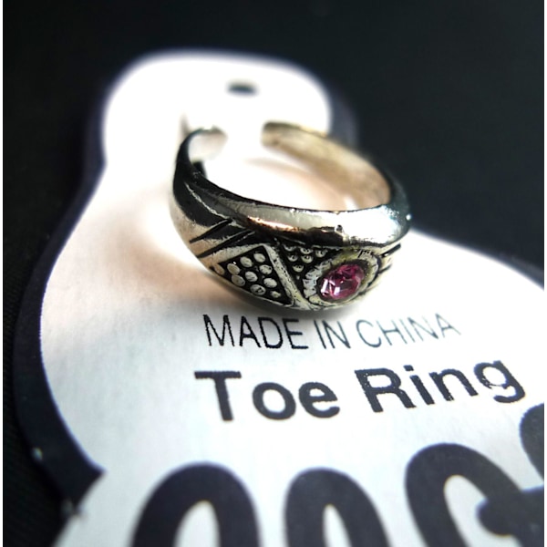 Tåring silverpläterad med rosa sten
