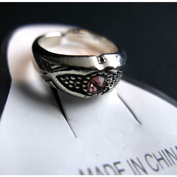 Tåring silverpläterad med rosa sten