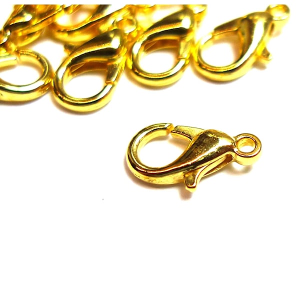 Lås till Halsband/Armband/Fotband - Guldpläterade 10-Pack