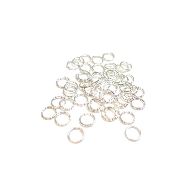 Silverpläterade Ringöglor 6mm 100-pack
