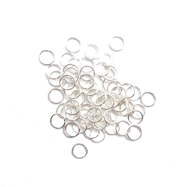 Silverpläterade Ringöglor 8mm 40-pack