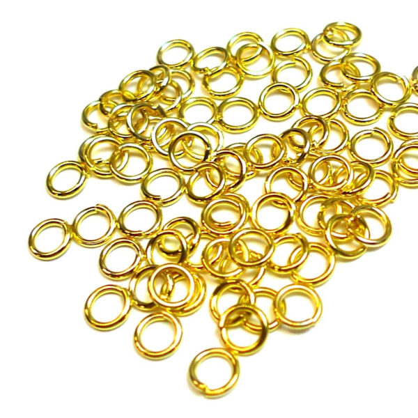 Guldpläterade Ringöglor 5mm 100-pack