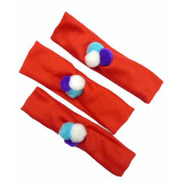 Hårband med fluffiga bollar 3-Pack