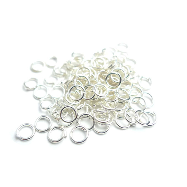 Silverpläterade Ringöglor 5mm 10-Pack