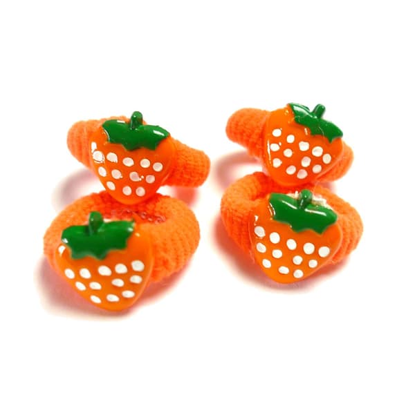 Hårsnoddar med jordgubb 4-pack