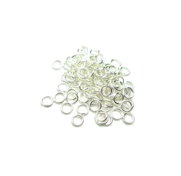 Silverpläterade Ringöglor 4mm 20-pack