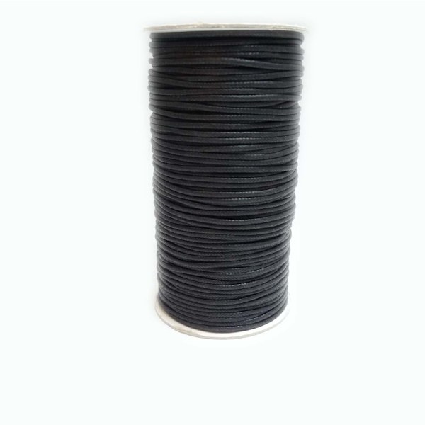 Svart cord 1,5mm 6 meter