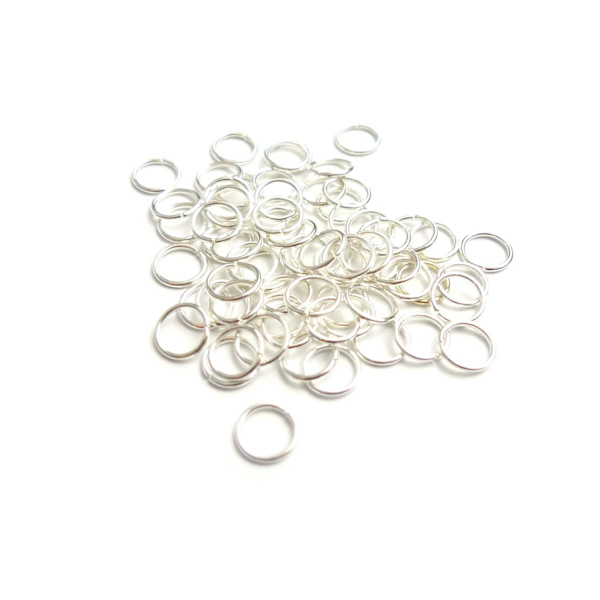 Silverpläterade Ringöglor 8mm 40-pack