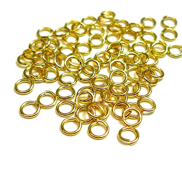 Guldpläterade Ringöglor 6mm 30-pack