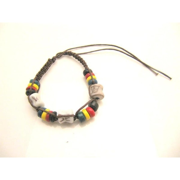 Rastaarmband resin- & träpärlor