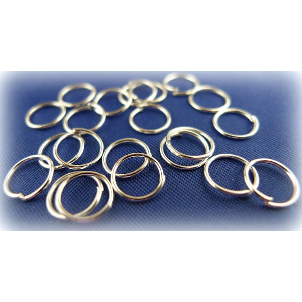 Silverpläterade Ringöglor 8mm 40-pack