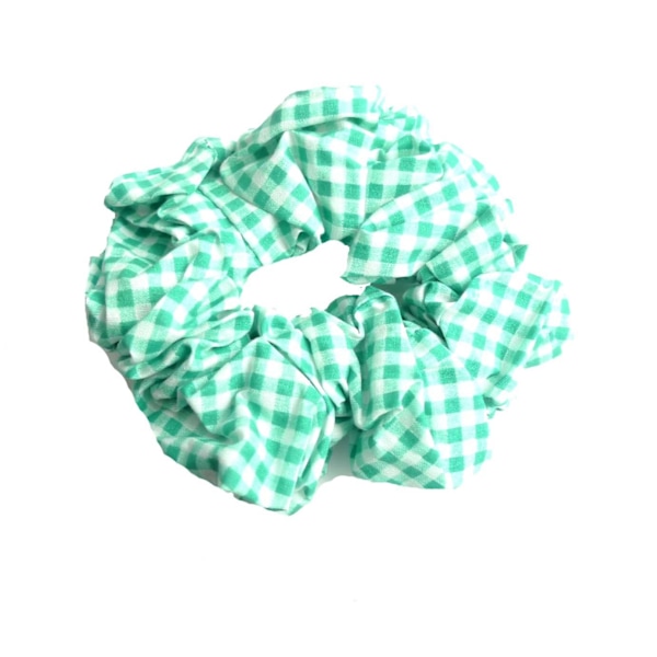 Scrunchie pepitarutig grön/vit