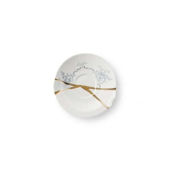 TAZZINA CAFFE' CON PIATTINO SELETTI KINTSUGI N1 ART 09641 Bianco