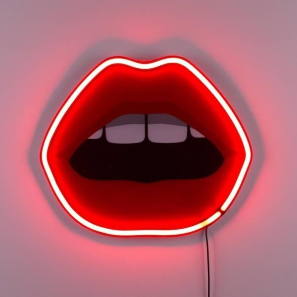 MOUTH-Vägglampa Mun neonljus L47cm Röd Seletti