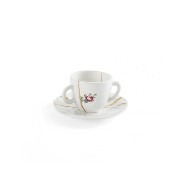 TAZZINA CAFFE' CON PIATTINO SELETTI KINTSUGI N1 ART 09641