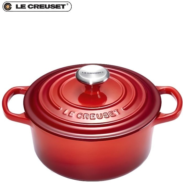 Le Creuset - Körsbärsröd rund gjutjärnsform 20 cm Signatur
