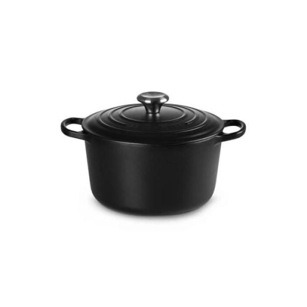 LE CREUSET Hög gryta i emaljerat gjutjärn 24 cm Matt Svart