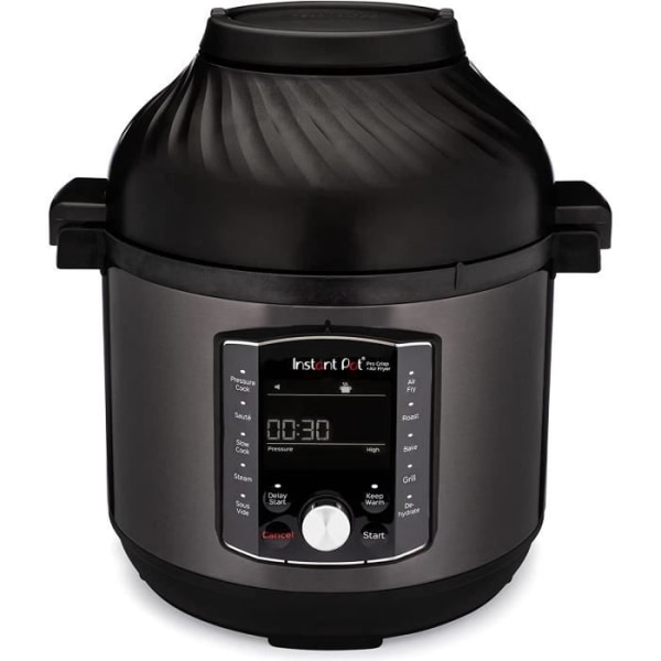 Instant Pot Pro Crisp 11-i-1 elektrisk multikokare - svart rostfritt stål, 1500 W, 7,6 L - Instant Pot svart