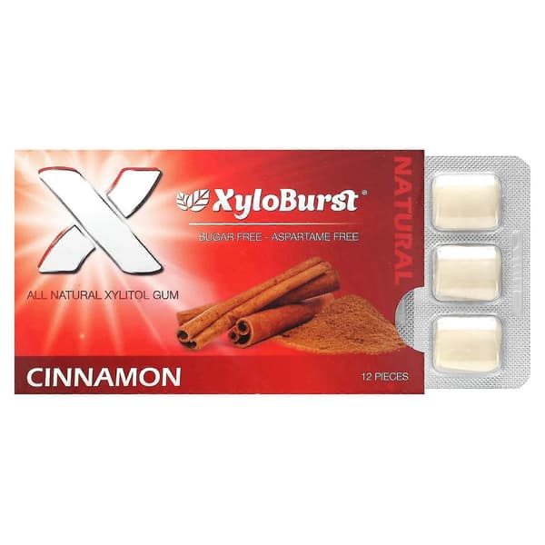 Xyloburst, Xylitol Tuggummi, Kanel, 12 bitar A