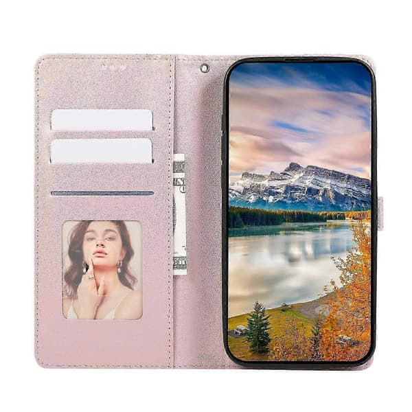 For iPhone 17 Air-deksel 3D rombe-gitter preget lommebok-telefondeksel med snor