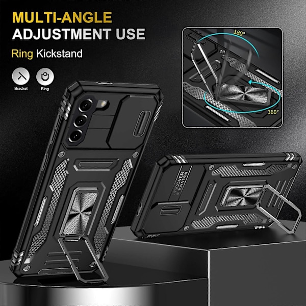 För Samsung Galaxy S21+ 5G Armor PC + TPU Kameraskydd Mobilskal