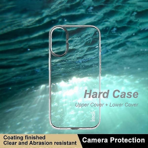 IMAK Crystal Case II Pro iPhone 16 -läpinäkyvä PC-suojakuori