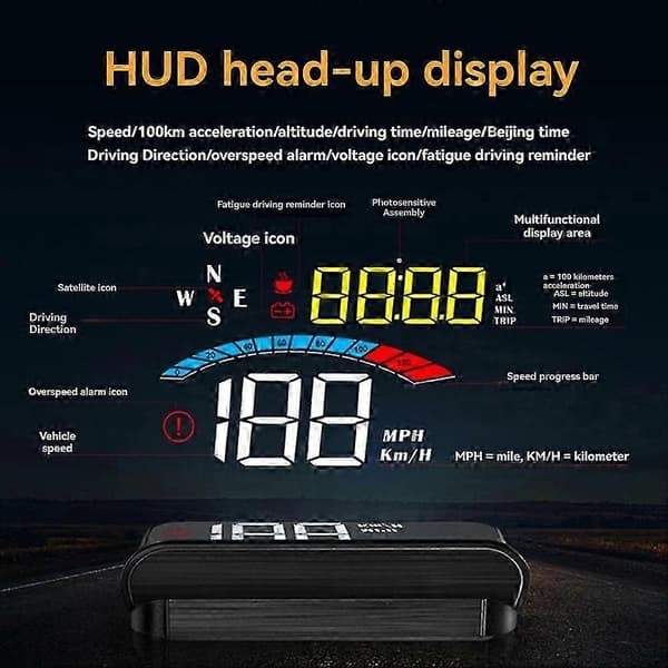 Universal OBD Bil Speedometer HUD Forrude Projektor