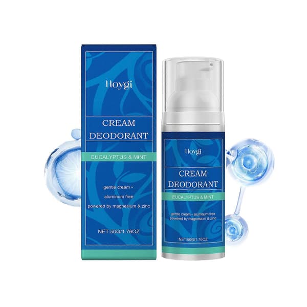 Deodorantcreme til underarm indeholder mynteblade, magnesiumchlorid og zinkoxid
