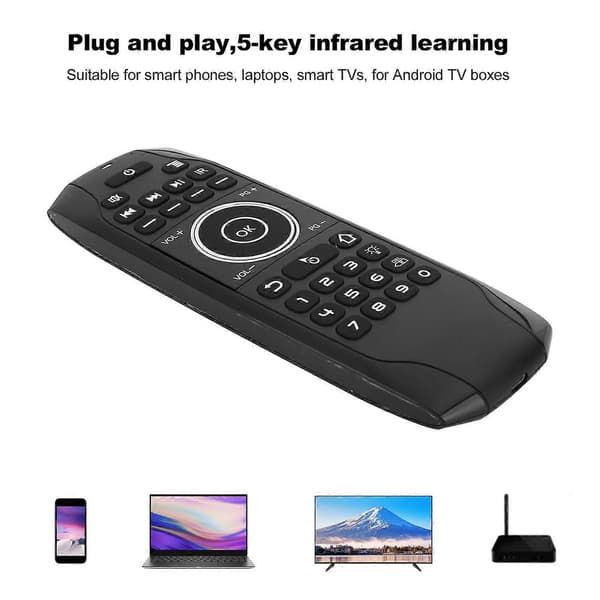 Air Remote -hiiri Bluetooth 5.0 -taustavalolla Android TV Box -ohjaukseen G7BTS-tietokonetarvikkeet