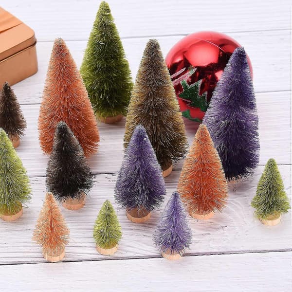Kunstige mini-juletre i furu: DIY-romdekor