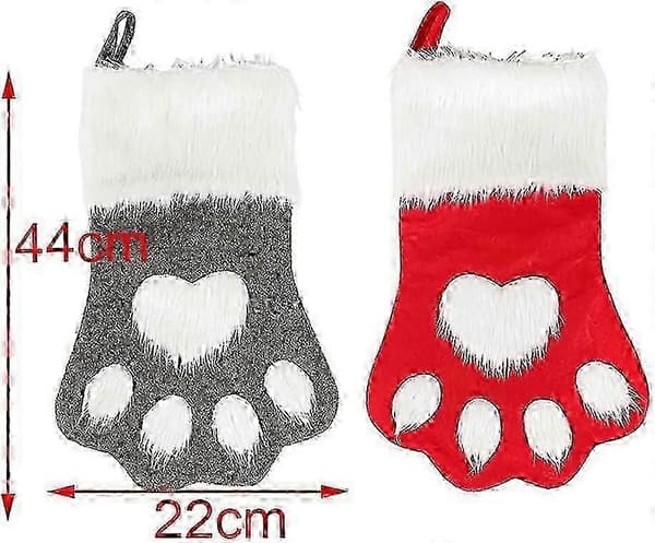 2 stk. julestrømper julestrømper julestrømper juletræspynt julepynt (størrelse: 22 * 44 cm)
