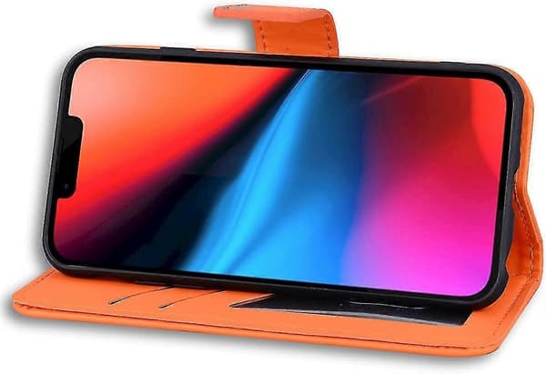 iPhone 13 Case, iPhone 13 Case, Shockproof TPU Protective Case iPhone 13, iPhone 13 Wallet Case [Card Slots] iPhone 13 Case - Orange