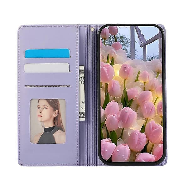 Kompatibel til iPhone 17 Air Case RFID Pungstativ Rhombus Læder Telefoncover Med Håndledsrem