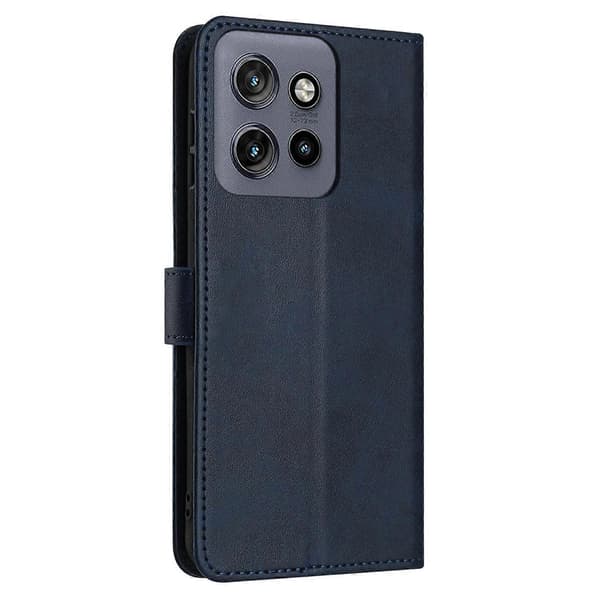 Solid Kalvtextur Flip Läder Telefonfodral (För Motorola Edge 50 Neo)